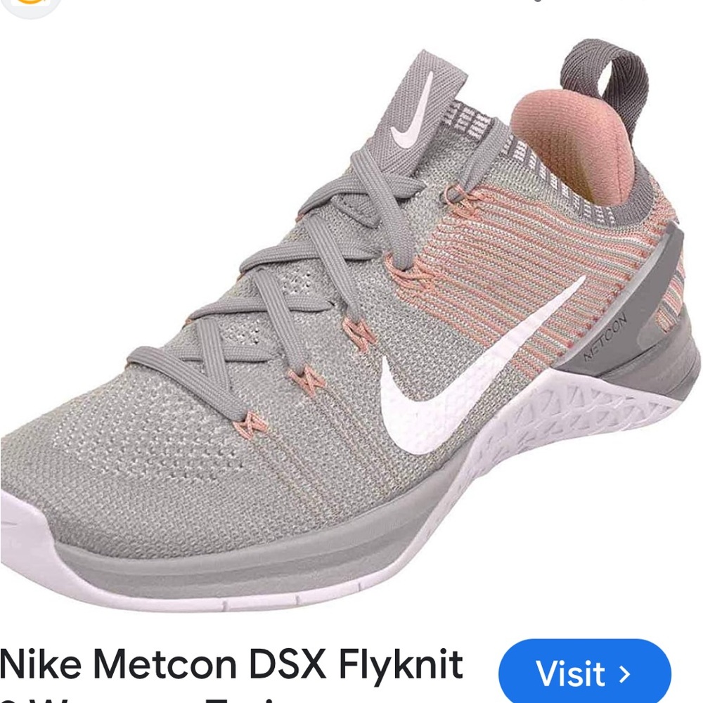 Nike Metcon DSX Flyknit 2 Running Trainers Crossfit Shoes Gray Pink Size 7.5
